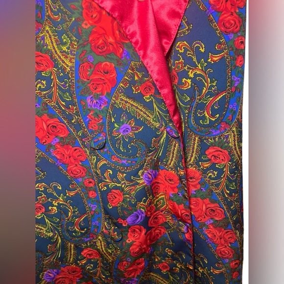 Vintage Victoria's Secret Gold Tag Rose & Paisley Robe Night Shirt - Picture 5 of 5